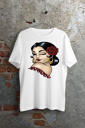 تیشرت سفید زنانه اورسایز Pisa Art - کد 750727798