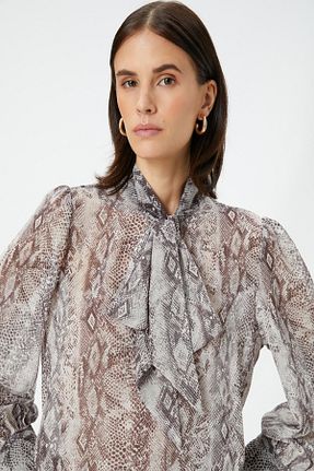 بلوز مشکی زنانه طرح دار Koton - کد 754519031