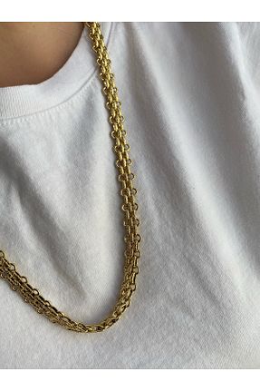 گردنبند استیل ( فولاد ) طلائی زنانه استیل (فولاد) Owentis - کد 759082563