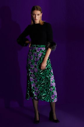 دامن رنگی زنانه گلدار Jus De Pommes - کد 759946340
