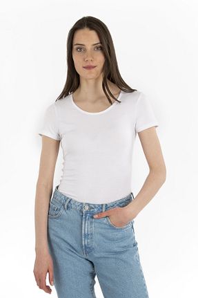 تیشرت سفید زنانه رگولار Story of Basics - کد 759144783