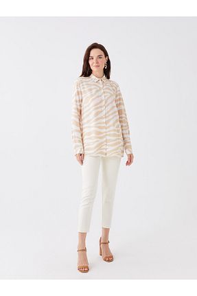 پیراهن بژ زنانه رگولار LC Waikiki - کد 759160446