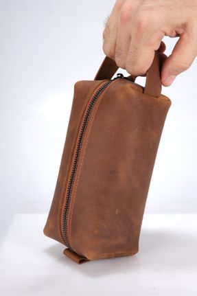کیف دستی قهوه ای مردانه سایز کوچک چرم طبیعی کد 759248408
