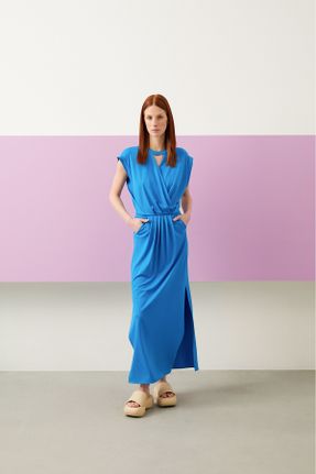 لباس آبی زنانه بافتنی رگولار کد 759423082