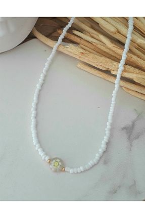 گردنبند جواهر سفید زنانه پوشش لاکی HALHALMILL - کد 356744572