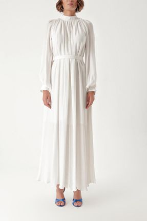 لباس سفید زنانه بافتنی آستین-بلند کد 759479147