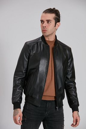 کاپشن مشکی مردانه رگولار Deri Effect - کد 266659982
