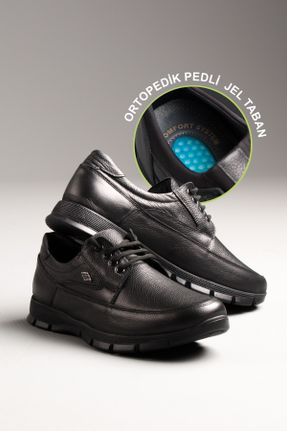 کفش کژوال مشکی مردانه چرم طبیعی پاشنه کوتاه ( 4 - 1 cm ) پاشنه ساده کد 348215508