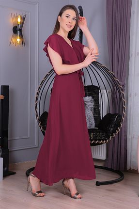 لباس زرشکی زنانه بافتنی XXL BUTİK - کد 759761822