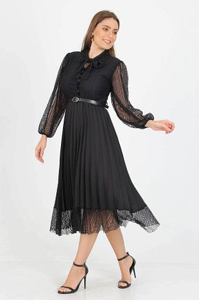 لباس مشکی زنانه دانتل XXL BUTİK - کد 759761376