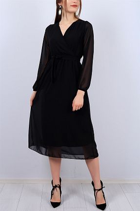 لباس مشکی زنانه بافتنی XXL BUTİK - کد 759764695