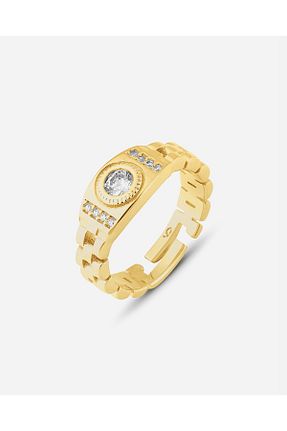 انگشتر نقره طلائی زنانه زیرکن MEKS JEWELS - کد 759976586