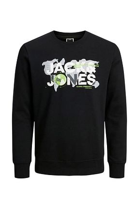 سوئیشرت مشکی مردانه چاپی Jack & Jones - کد 760060514