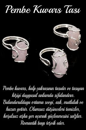 انگشتر جواهر صورتی زنانه سنگ طبیعی Tesbih Atölyesi - کد 740681101