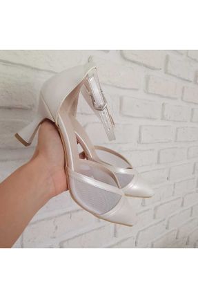 کفش مجلسی سفید زنانه چرم مصنوعی پاشنه متوسط ( 5 - 9 cm ) پاشنه نازک کد 318741291