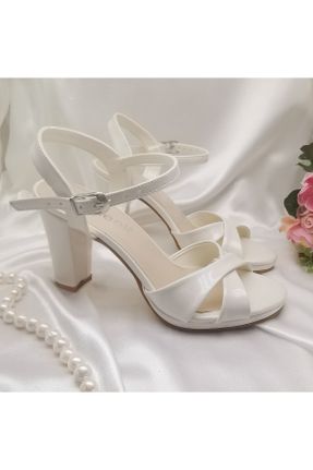 کفش مجلسی سفید زنانه چرم مصنوعی پاشنه بلند ( +10 cm) پاشنه پلت فرم کد 133917994