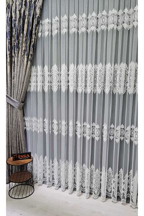 پرده توری سفید ریل دار ISSA PERDE - کد 135077821