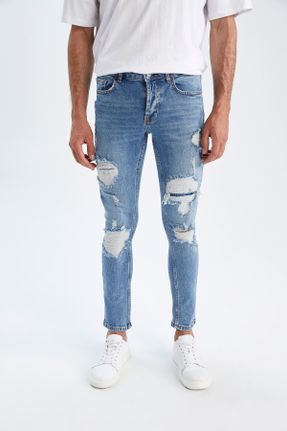 شلوار جین آبی مردانه پاچه تنگ کد 309459325