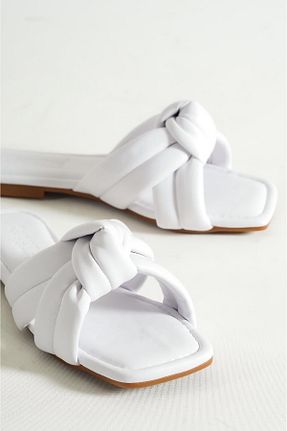 دمپائی سفید زنانه چرم مصنوعی Capone Outfitters - کد 238239449