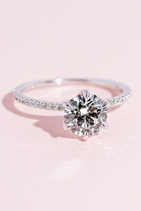 انگشتر برلیان سفید 14 عیار Crystal Diamond Zirconia - کد 96365768