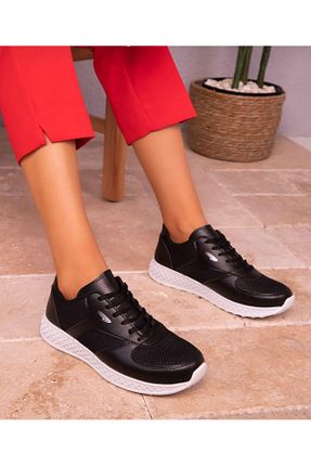 کفش اسنیکر مشکی زنانه بند دار galya shoes - کد 652497529