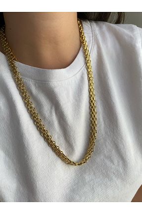 گردنبند استیل ( فولاد ) طلائی زنانه استیل (فولاد) Owentis - کد 759082563