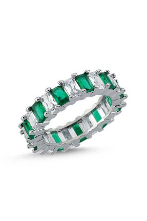 انگشتر جواهر سبز زنانه زیرکن Merano Design - کد 759482194