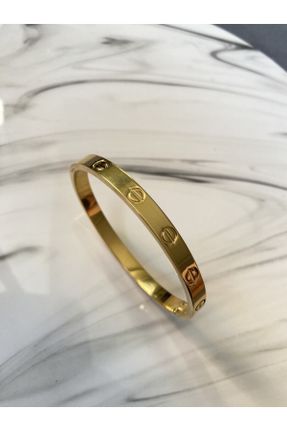 دستبند استیل طلائی زنانه فولاد ( استیل ) کد 745256894