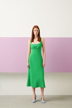 لباس سبز زنانه بافتنی بند دار کد 759556587