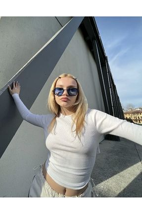 عینک آفتابی آبی زنانه پلاریزه FASHION POOL - کد 759725289