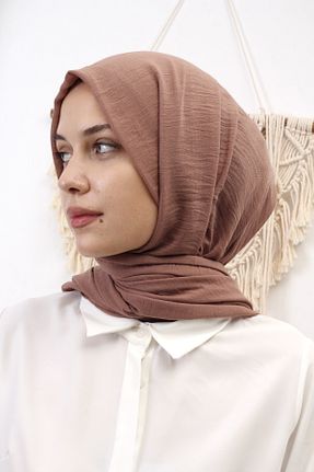 شال قهوه ای زنانه پنبه ای Neon scarf - کد 747037413