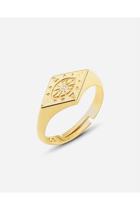 انگشتر نقره طلائی زنانه زیرکن MEKS JEWELS - کد 759976787