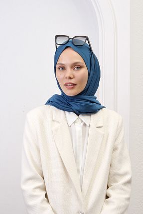 شال آبی زنانه ویسکون SpecialScarf Hijab Fashion - کد 759986177