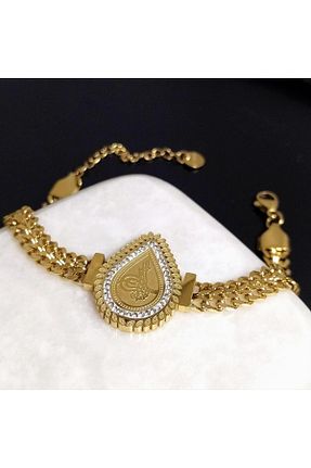 دستبند استیل (فولاد) طلائی زنانه استیل (فولاد) RAHSHINE - کد 760208455