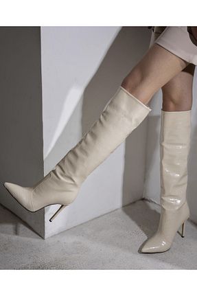 چکمه نباتی زنانه چرم مصنوعی Gİ LUXURY BOUTİQUE - کد 760295102