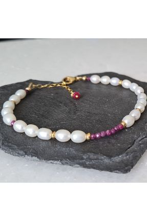 دستبند مروارید طلائی مروارید فرهنگی Hazeran accessories - کد 760839593