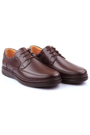کفش کلاسیک قهوه ای مردانه چرم طبیعی پاشنه کوتاه ( 4 - 1 cm ) کد 73693699