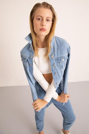 شلوار جین آبی زنانه پاچه تنگ Defacto - کد 239203169
