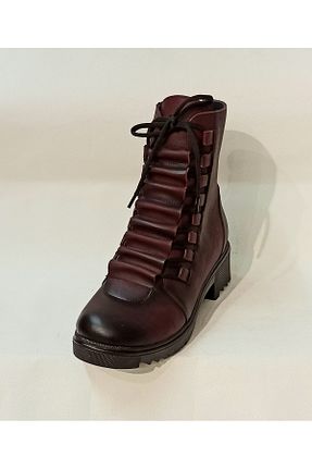 بوت / نیم بوت زرشکی زنانه چرم مصنوعی BRGL - کد 206444247