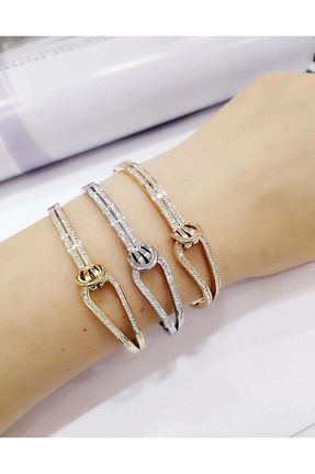 دستبند استیل (فولاد) طلائی زنانه استیل (فولاد) Welch - کد 760854236