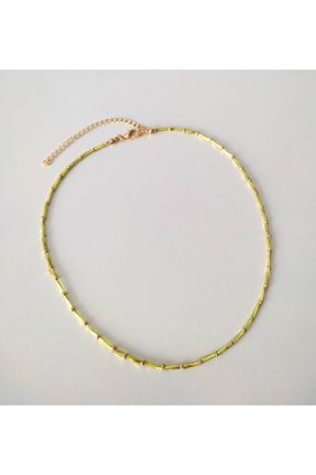گردنبند جواهر سبز زنانه روکش طلا کد 353499109