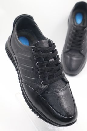 کفش کژوال مشکی مردانه چرم طبیعی پاشنه کوتاه ( 4 - 1 cm ) پاشنه ساده کد 353764225