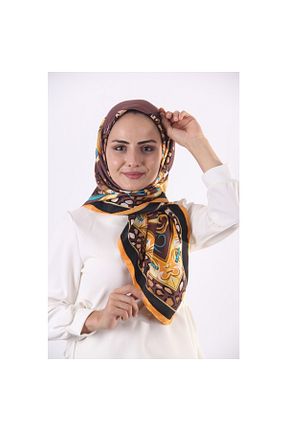 روسری قهوه ای İpek Tivil AWAM SILK - کد 759503119