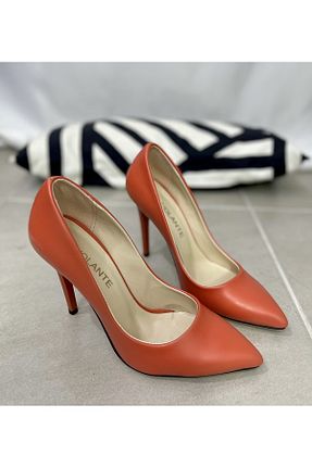 کفش پاشنه بلند کلاسیک نارنجی زنانه چرم مصنوعی MYVOLANTE - کد 285926598