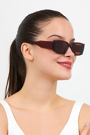 عینک آفتابی قهوه ای زنانه UV400 Nilu Moda - کد 759720792