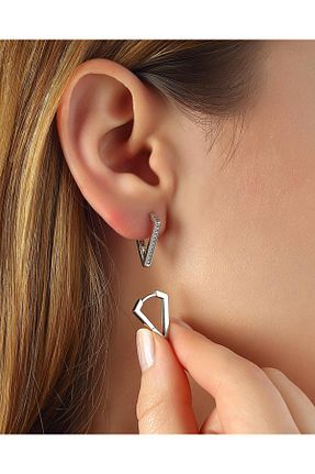 گوشواره نقره سفید زنانه 925 عیار MEKS JEWELS - کد 759743626