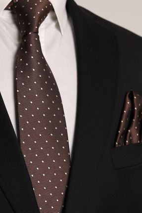 کراوات قهوه ای مردانه پلی استر İnce کد 759550281