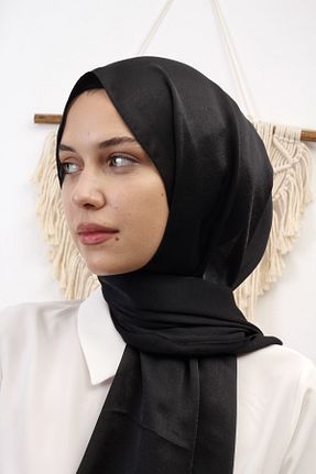 شال مشکی زنانه پنبه پلی استر Neon scarf - کد 746751439