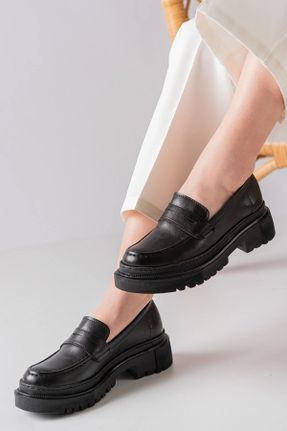 کفش لوفر مشکی زنانه پاشنه کوتاه ( 4 - 1 cm ) کد 754428526