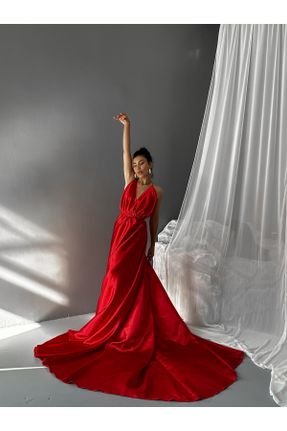 لباس قرمز زنانه بافت بافتنی آستین-بلند کد 757359398